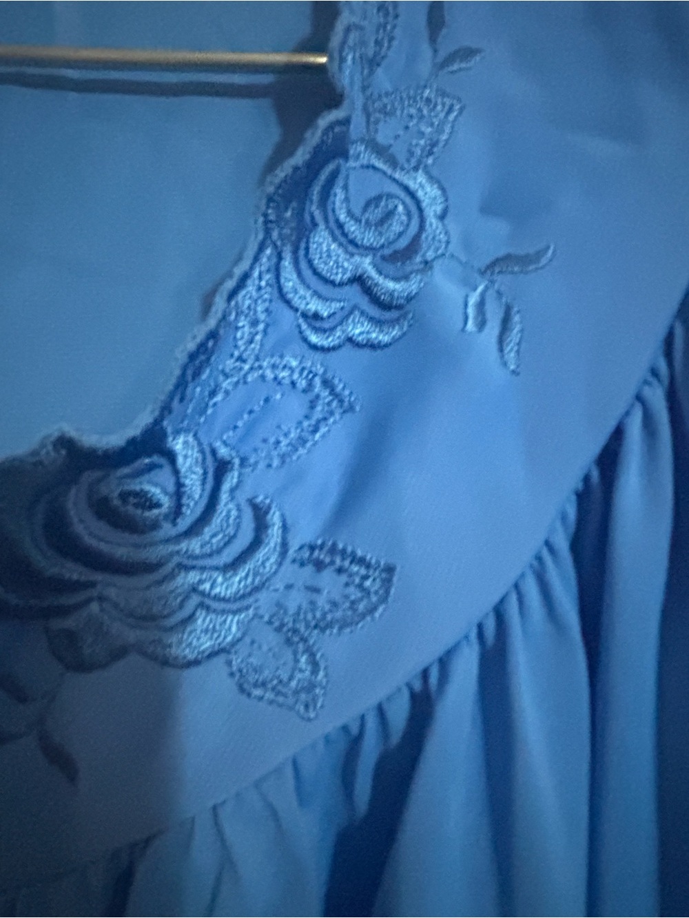 Blue Button-Front Long Robe - Picture 3 of 3